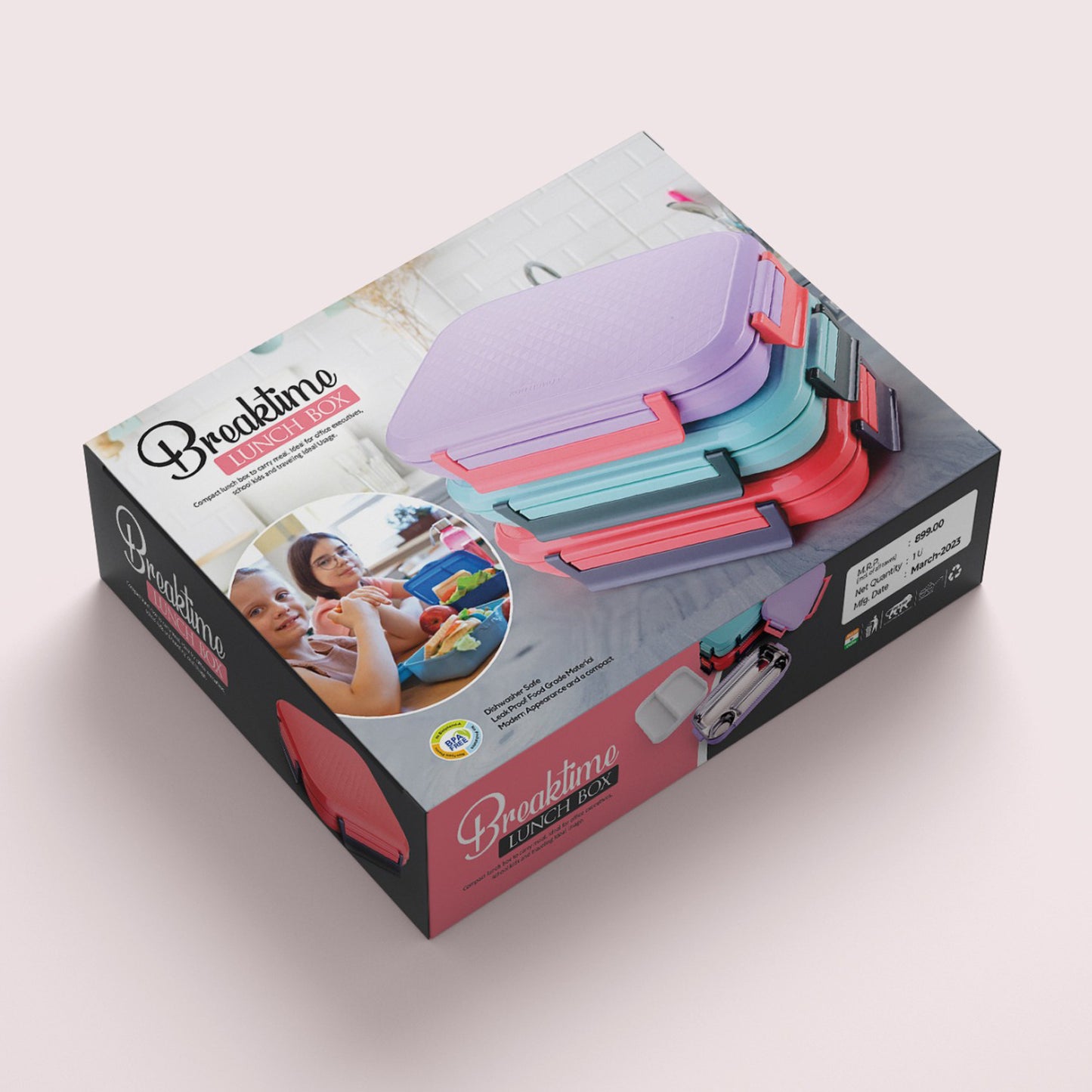 5364 Break Time Lunch Box Steel Plate Multi Compartment Lunch Box Carry To All Type Lunch In Lunch Box Premium Quality Lunch Box Ideal For Office School Kids Travelling Ideal