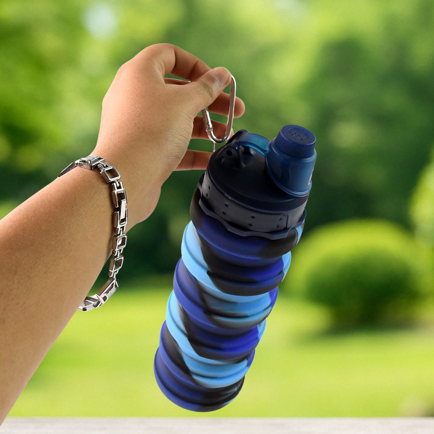 Silicone Foldable Water Bottle (1 Pc  24 Cm Foldable  500 Ml)