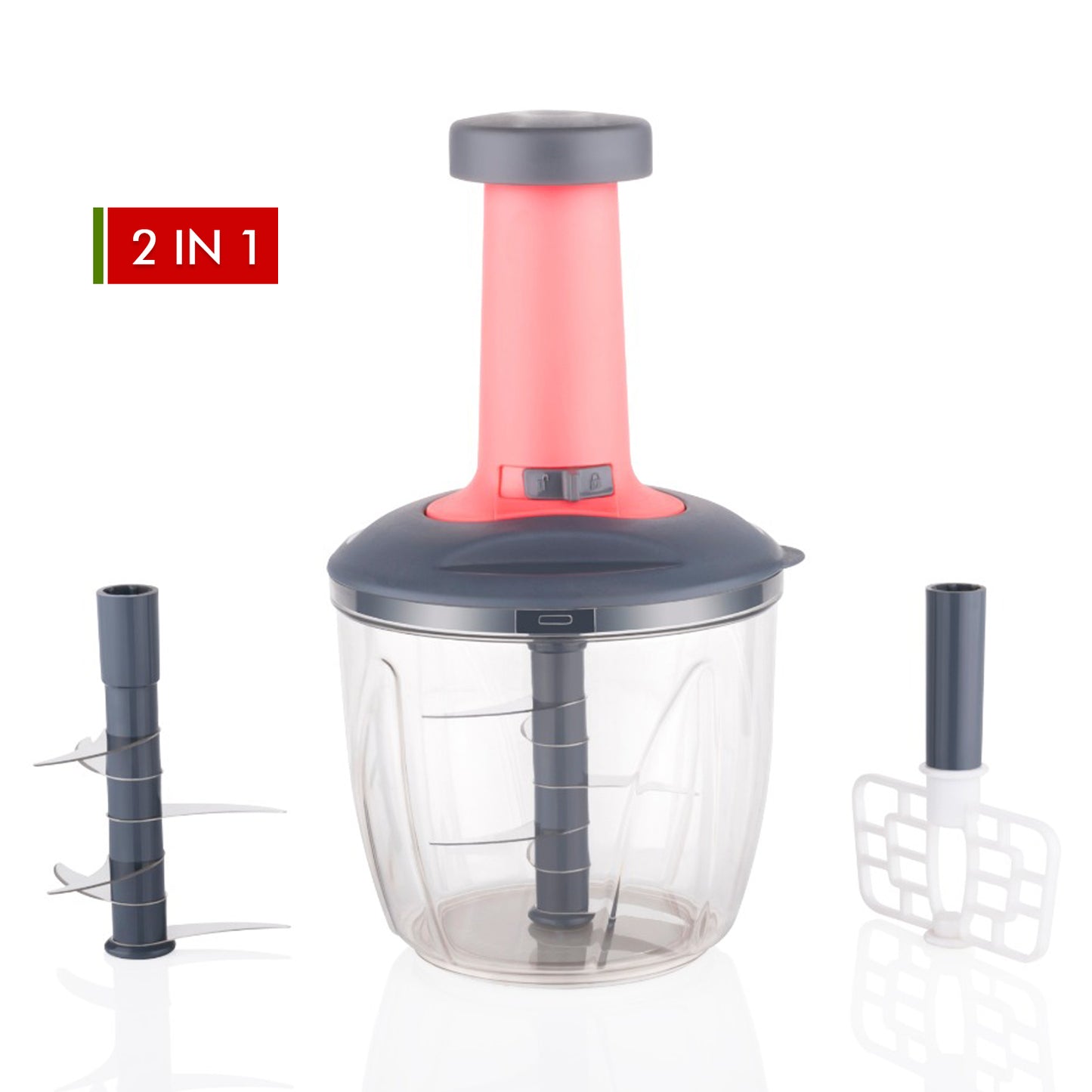 2 In 1 Push Up Chopper With Blender Affixed With 6 Sharp Blade