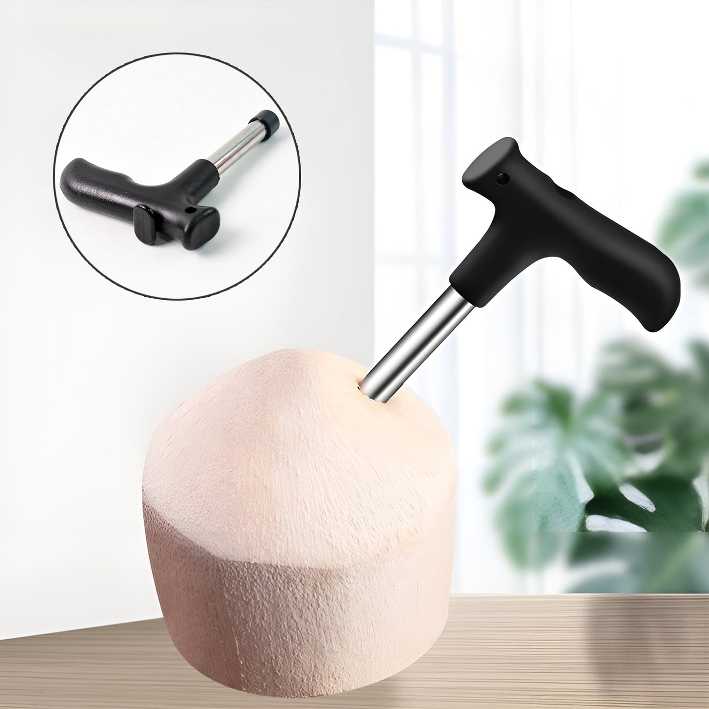Coconut Opener Tool With Ergonomic Handle (1 Pc)