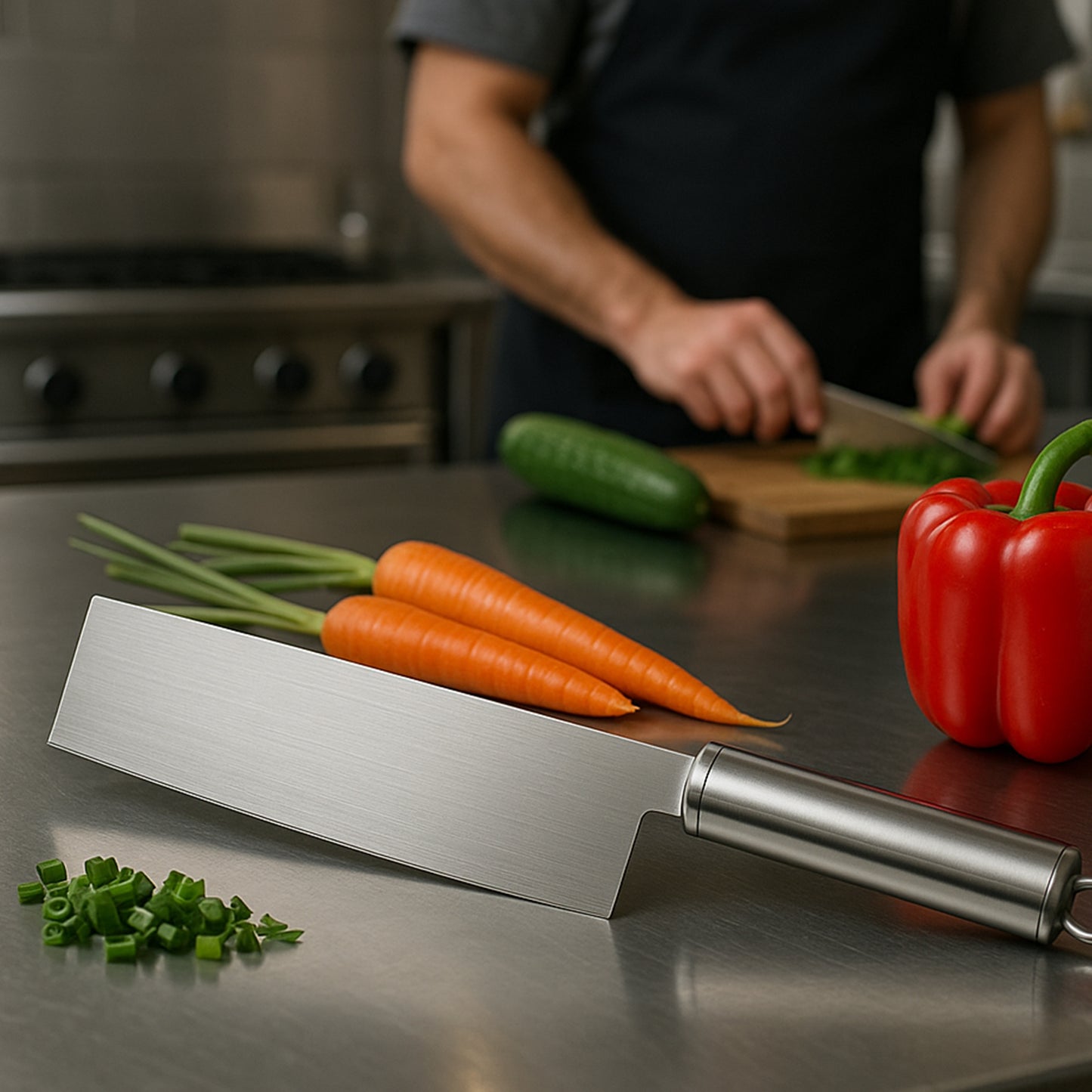 Professional-grade Stainless Steel Vegetable Cleaver Knife 1 Pc